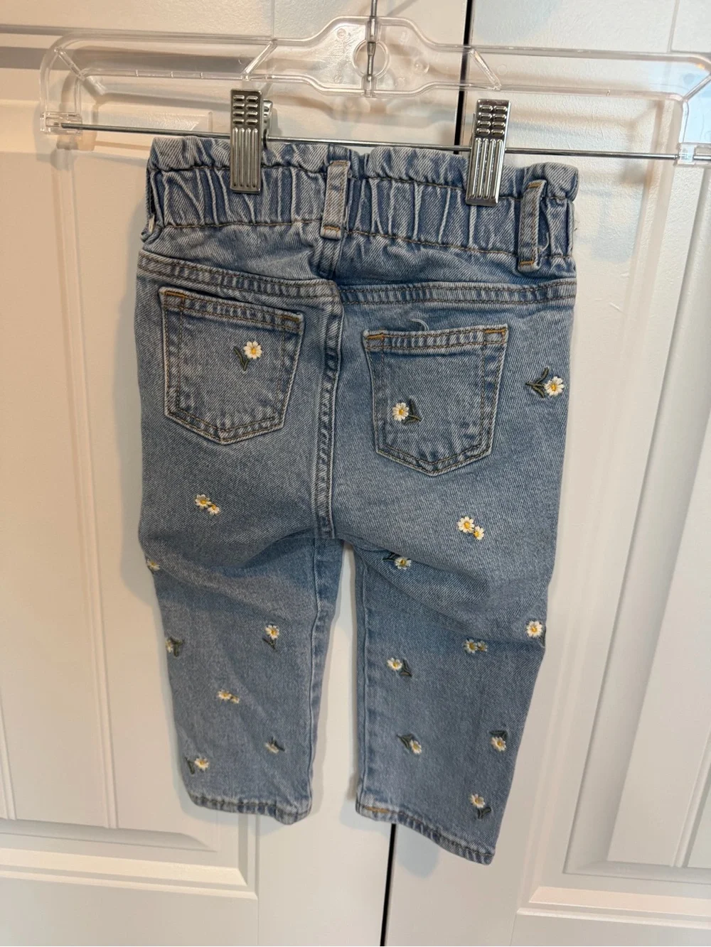Baby Gap Embroidered Daisy Light Blue Denim Jeans